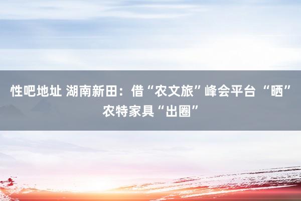 性吧地址 湖南新田：借“农文旅”峰会平台 “晒”农特家具“出圈”
