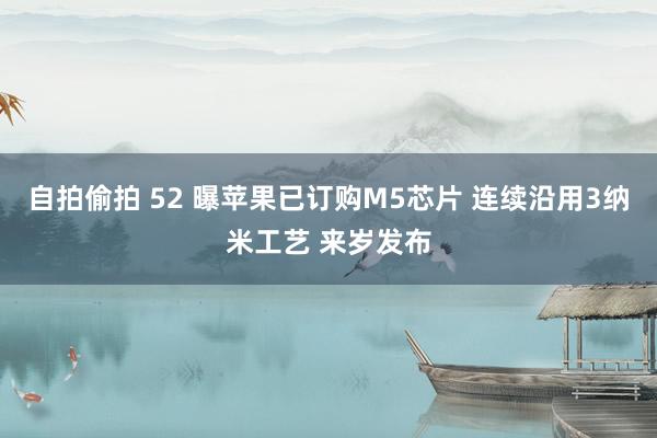 自拍偷拍 52 曝苹果已订购M5芯片 连续沿用3纳米工艺 来岁发布