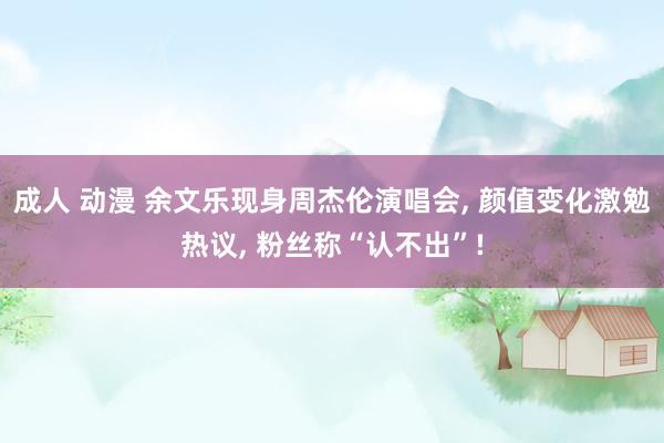 成人 动漫 余文乐现身周杰伦演唱会, 颜值变化激勉热议, 粉丝称“认不出”!