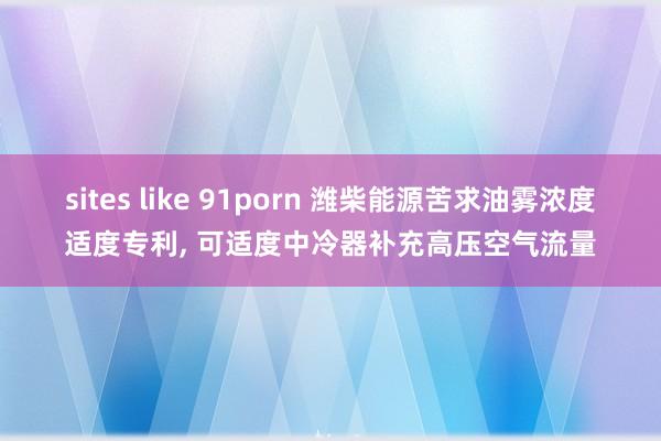 sites like 91porn 潍柴能源苦求油雾浓度适度专利, 可适度中冷器补充高压空气流量