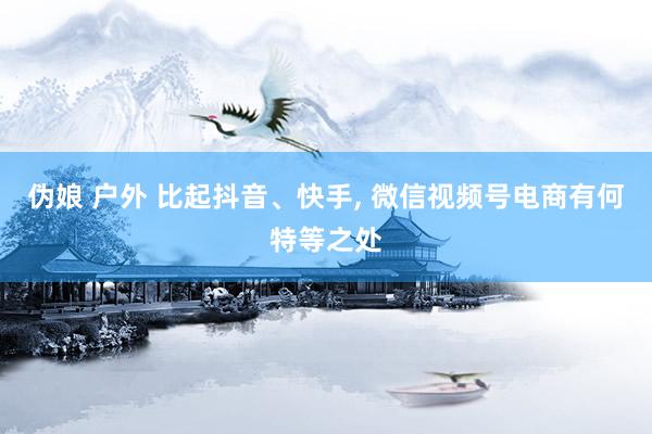 伪娘 户外 比起抖音、快手, 微信视频号电商有何特等之处
