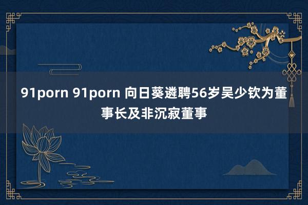 91porn 91porn 向日葵遴聘56岁吴少钦为董事长及非沉寂董事