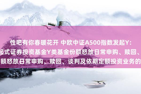 性吧有你春暖花开 中欧中证A500指数发起Y: 中欧中证A500指数发起式证券投资基金Y类基金份额怒放日常申购、赎回、谈判及依期定额投资业务的公告