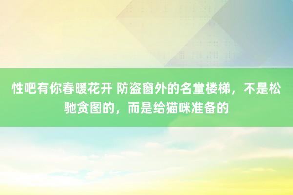 性吧有你春暖花开 防盗窗外的名堂楼梯，不是松驰贪图的，而是给猫咪准备的