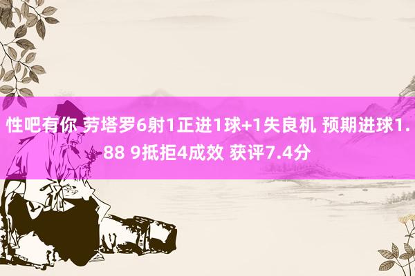 性吧有你 劳塔罗6射1正进1球+1失良机 预期进球1.88 9抵拒4成效 获评7.4分