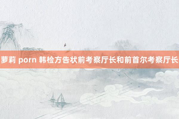 萝莉 porn 韩检方告状前考察厅长和前首尔考察厅长