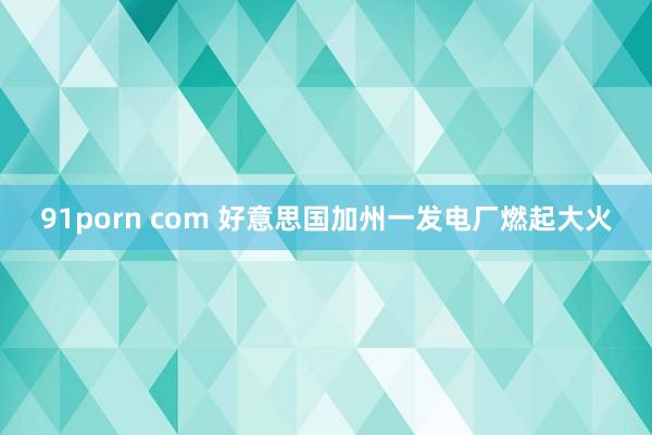 91porn com 好意思国加州一发电厂燃起大火