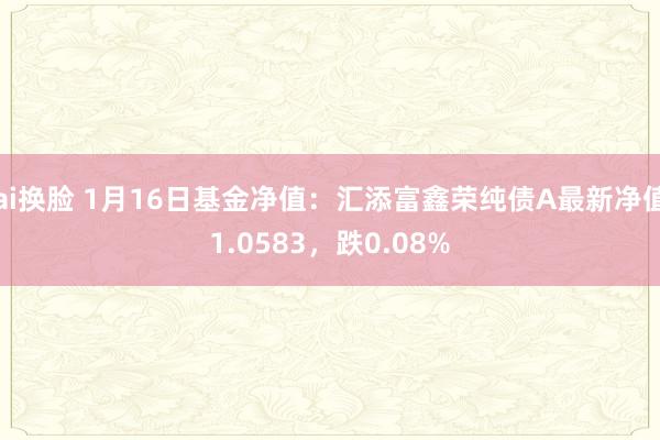 ai换脸 1月16日基金净值：汇添富鑫荣纯债A最新净值1.0583，跌0.08%