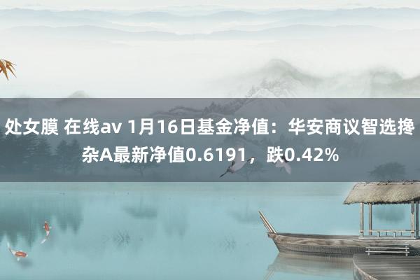 处女膜 在线av 1月16日基金净值：华安商议智选搀杂A最新净值0.6191，跌0.42%