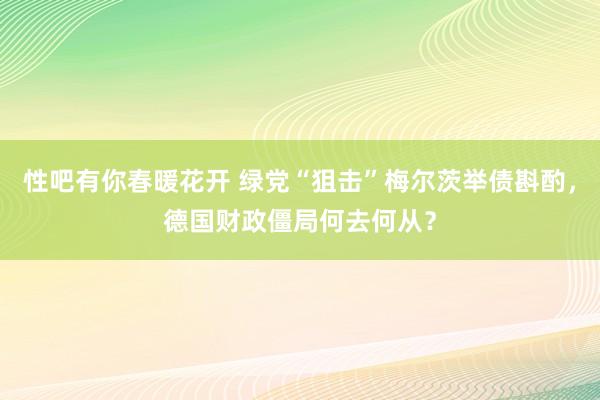 性吧有你春暖花开 绿党“狙击”梅尔茨举债斟酌，德国财政僵局何去何从？