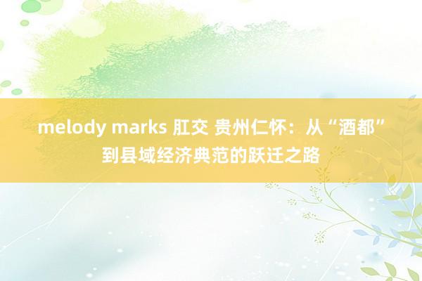 melody marks 肛交 贵州仁怀：从“酒都”到县域经济典范的跃迁之路