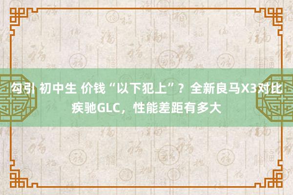 勾引 初中生 价钱“以下犯上”？全新良马X3对比疾驰GLC，性能差距有多大