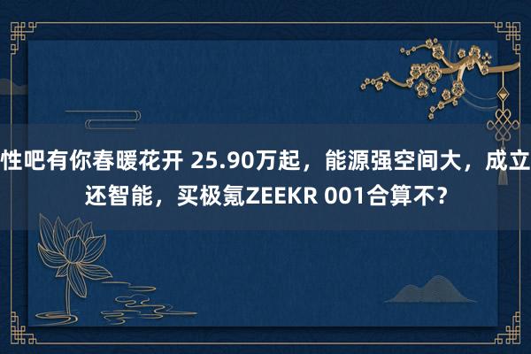 性吧有你春暖花开 25.90万起，能源强空间大，成立还智能，买极氪ZEEKR 001合算不？
