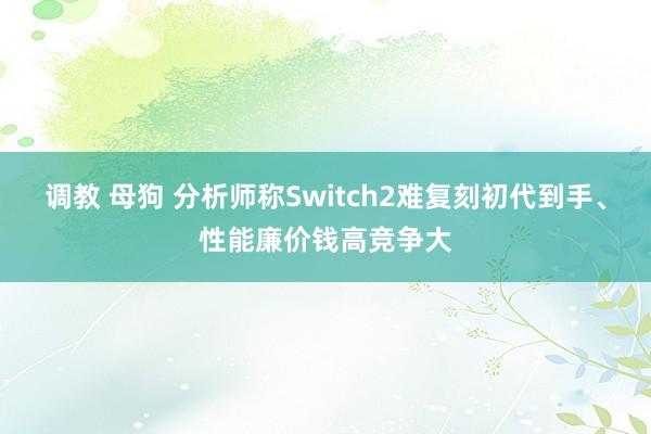 调教 母狗 分析师称Switch2难复刻初代到手、性能廉价钱高竞争大
