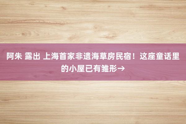 阿朱 露出 上海首家非遗海草房民宿！这座童话里的小屋已有雏形→
