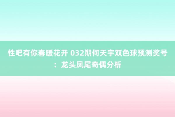 性吧有你春暖花开 032期何天宇双色球预测奖号：龙头凤尾奇偶分析