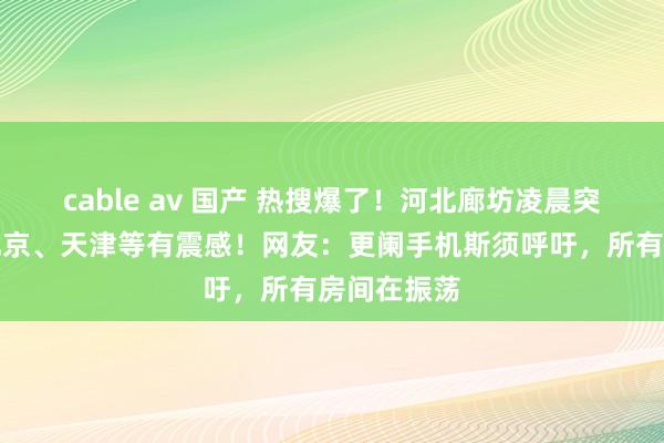 cable av 国产 热搜爆了！河北廊坊凌晨突发地震，北京、天津等有震感！网友：更阑手机斯须呼吁，所有房间在振荡