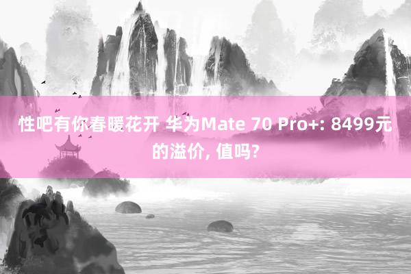 性吧有你春暖花开 华为Mate 70 Pro+: 8499元的溢价, 值吗?