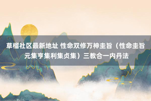 草榴社区最新地址 性命双修万神圭旨（性命圭旨 元集亨集利集贞集）三教合一内丹法
