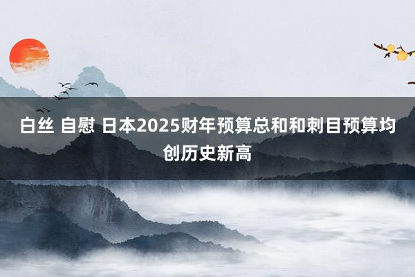 白丝 自慰 日本2025财年预算总和和刺目预算均创历史新高