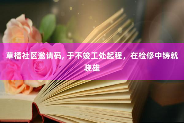 草榴社区邀请码, 于不竣工处起程，在检修中铸就骁雄