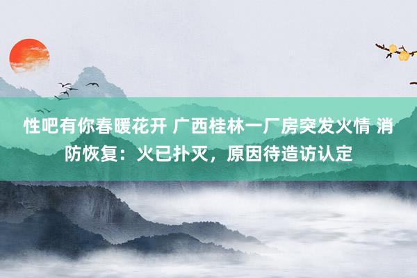性吧有你春暖花开 广西桂林一厂房突发火情 消防恢复：火已扑灭，原因待造访认定
