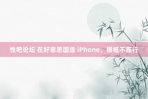 性吧论坛 在好意思国造 iPhone，根柢不履行