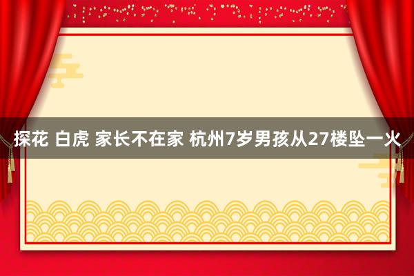 探花 白虎 家长不在家 杭州7岁男孩从27楼坠一火