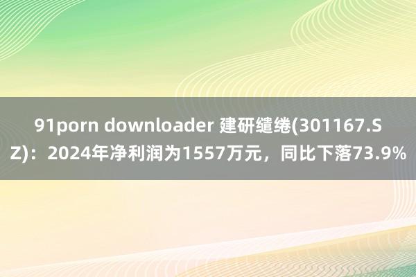 91porn downloader 建研缱绻(301167.SZ)：2024年净利润为1557万元，同比下落73.9%