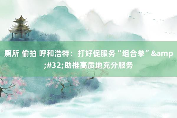 厕所 偷拍 呼和浩特：打好促服务“组合拳”&#32;助推高质地充分服务