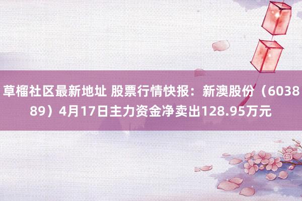 草榴社区最新地址 股票行情快报：新澳股份（603889）4月17日主力资金净卖出128.95万元