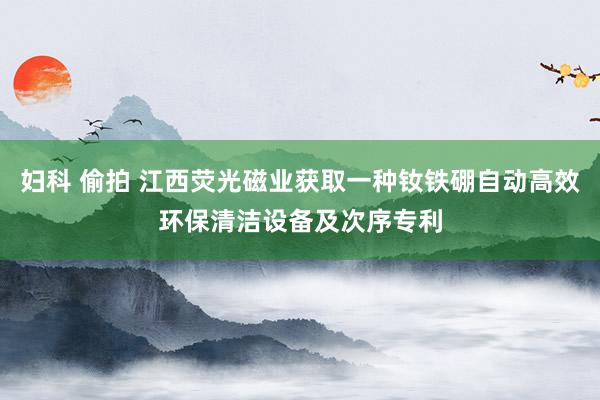妇科 偷拍 江西荧光磁业获取一种钕铁硼自动高效环保清洁设备及次序专利