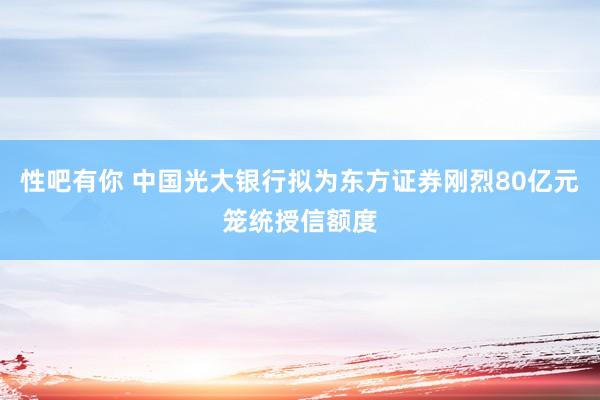 性吧有你 中国光大银行拟为东方证券刚烈80亿元笼统授信额度